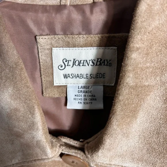 St. John's Bay Women's Tan Suede Jacket - Picture 3 of 3